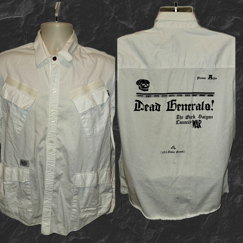 ROYALEFAM Shirt Dead Generals War Alpha White Tee Cotton Sbtg Skull T50